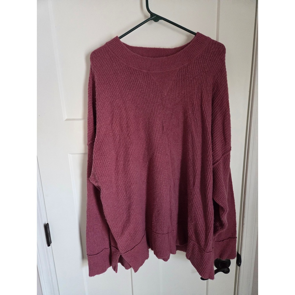 Aerie Oversized Textured Knit Pullover Sweater Women's L